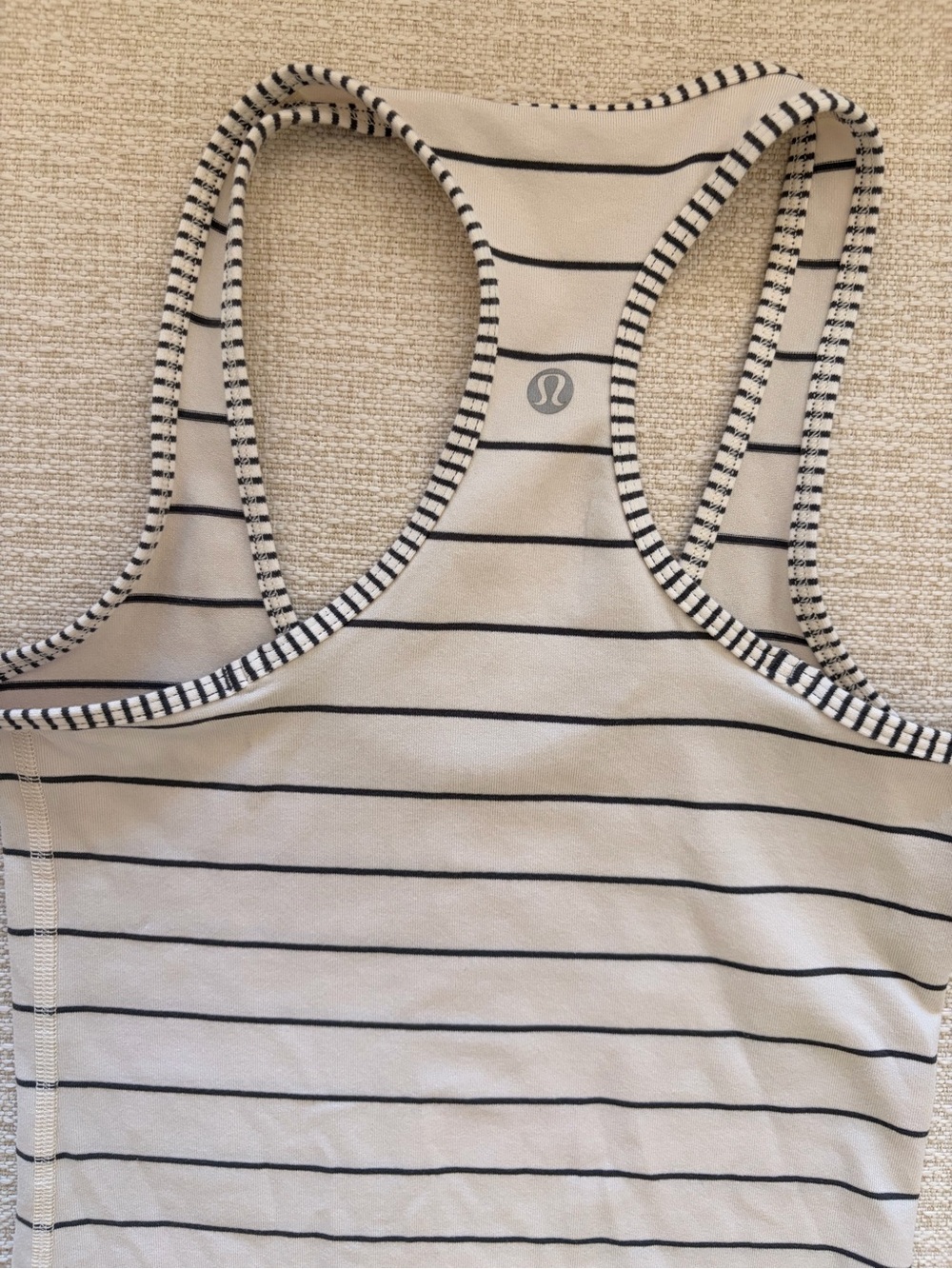 Lululemon Striped Racerback Tank - White & Black